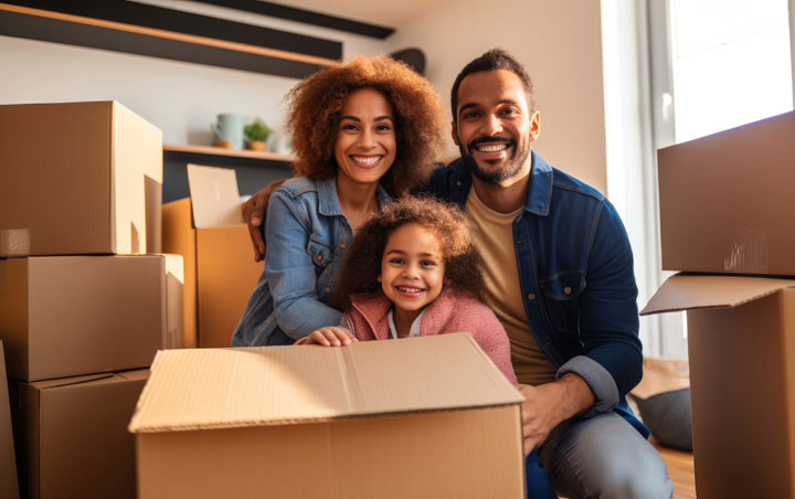 Happy Family after hiring a Move Out Cleaning